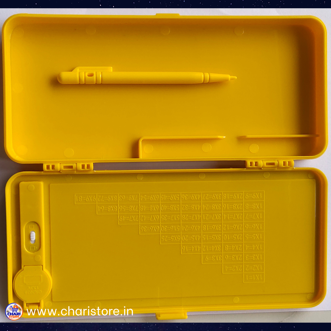 Pencil Box Case + Writing Board – Reusable LCD Writing Pad with Erase Button